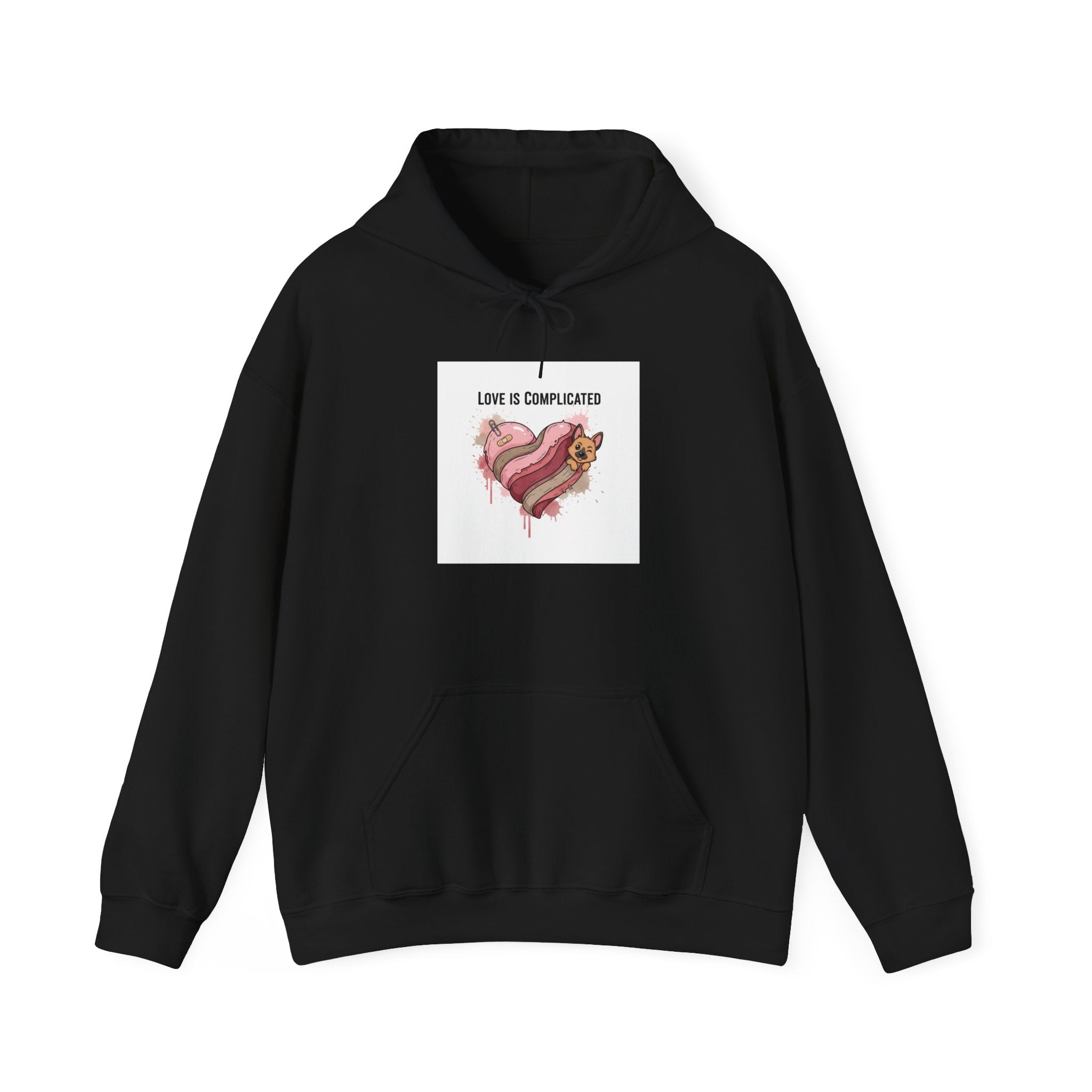 Love Is Complicated heart graphic Hoodie | anti Valentine, edgy heart design
