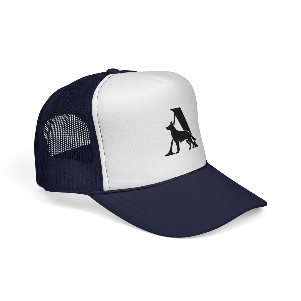 Aus Der Asche Trucker Hat with German Shepherd Silhouette — Dog Lover Cap