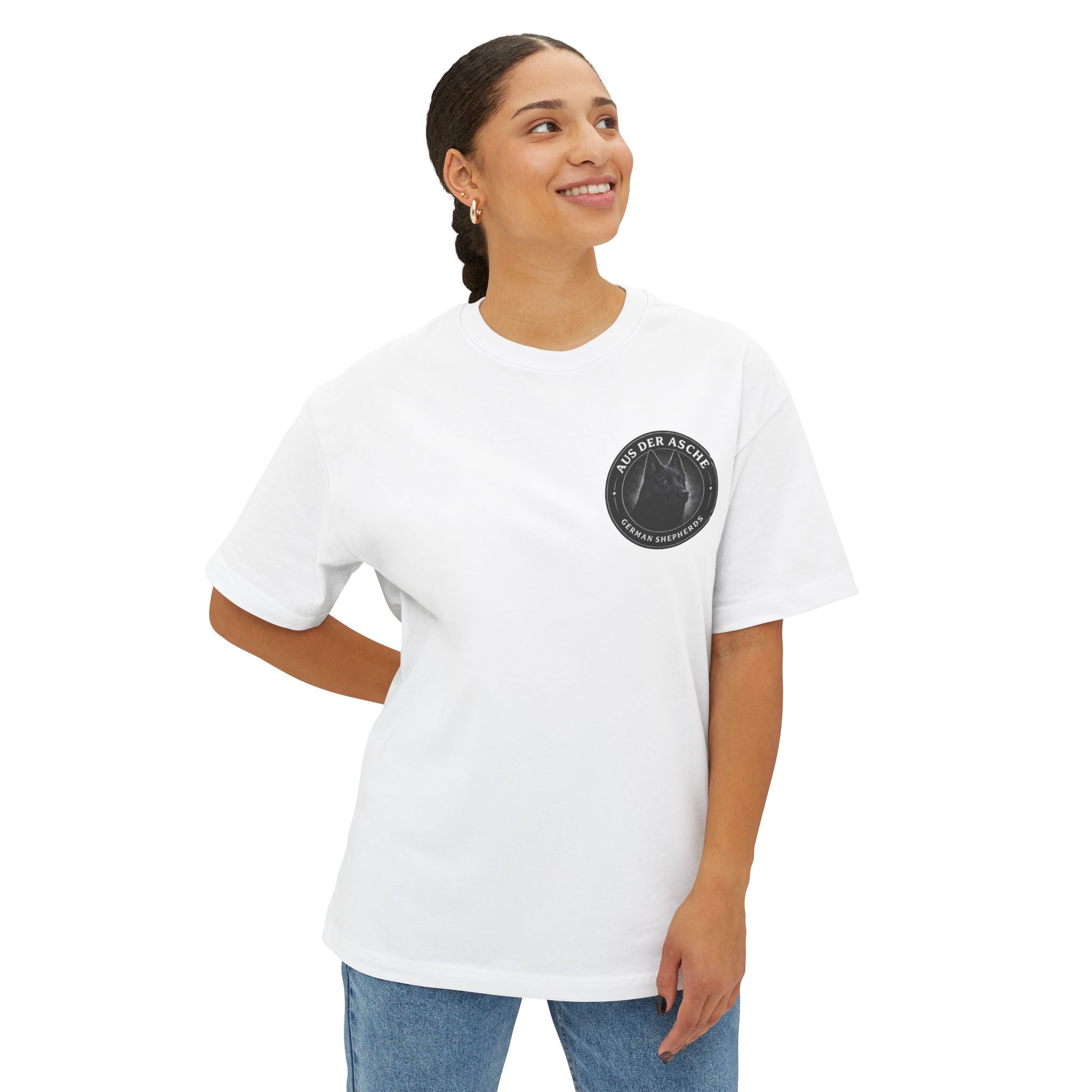 Minimalist Moon Phase Tee — Aus Der Asche German Shepherds Black Logo