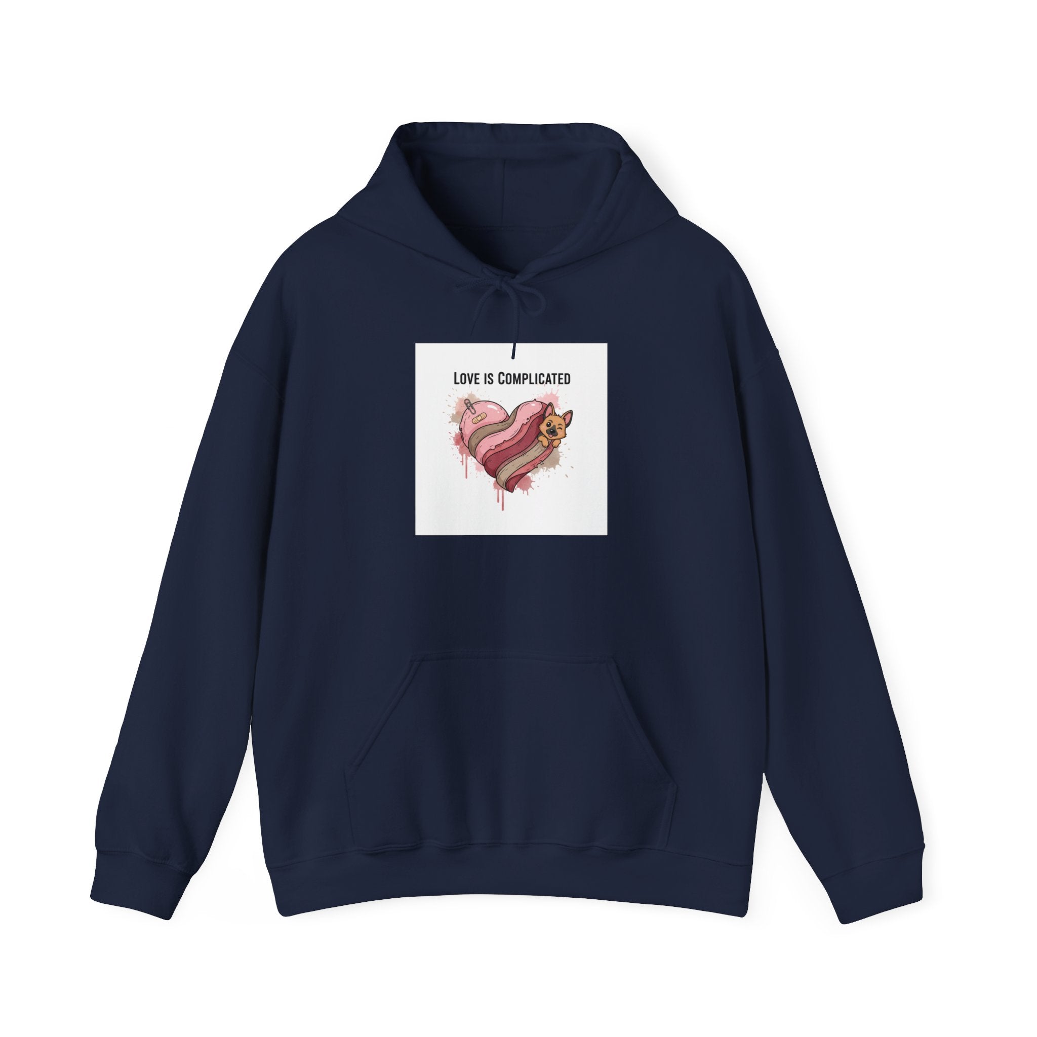 Love Is Complicated heart graphic Hoodie | anti Valentine, edgy heart design