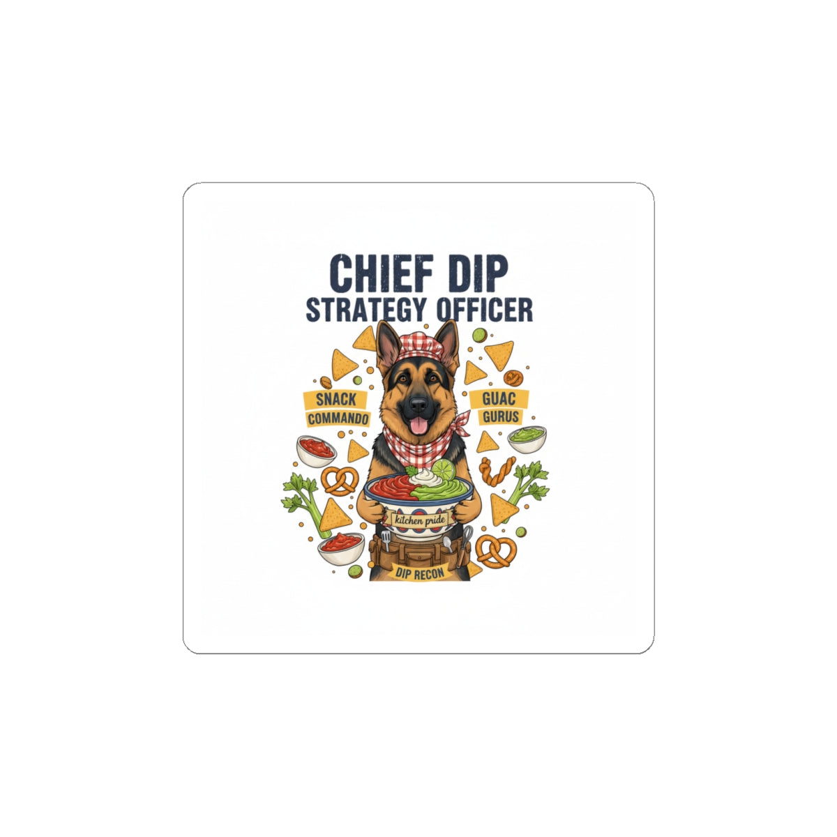 Chief Dip Strategy Officer Sticker | Game Day Blueprint, Snack Strategist