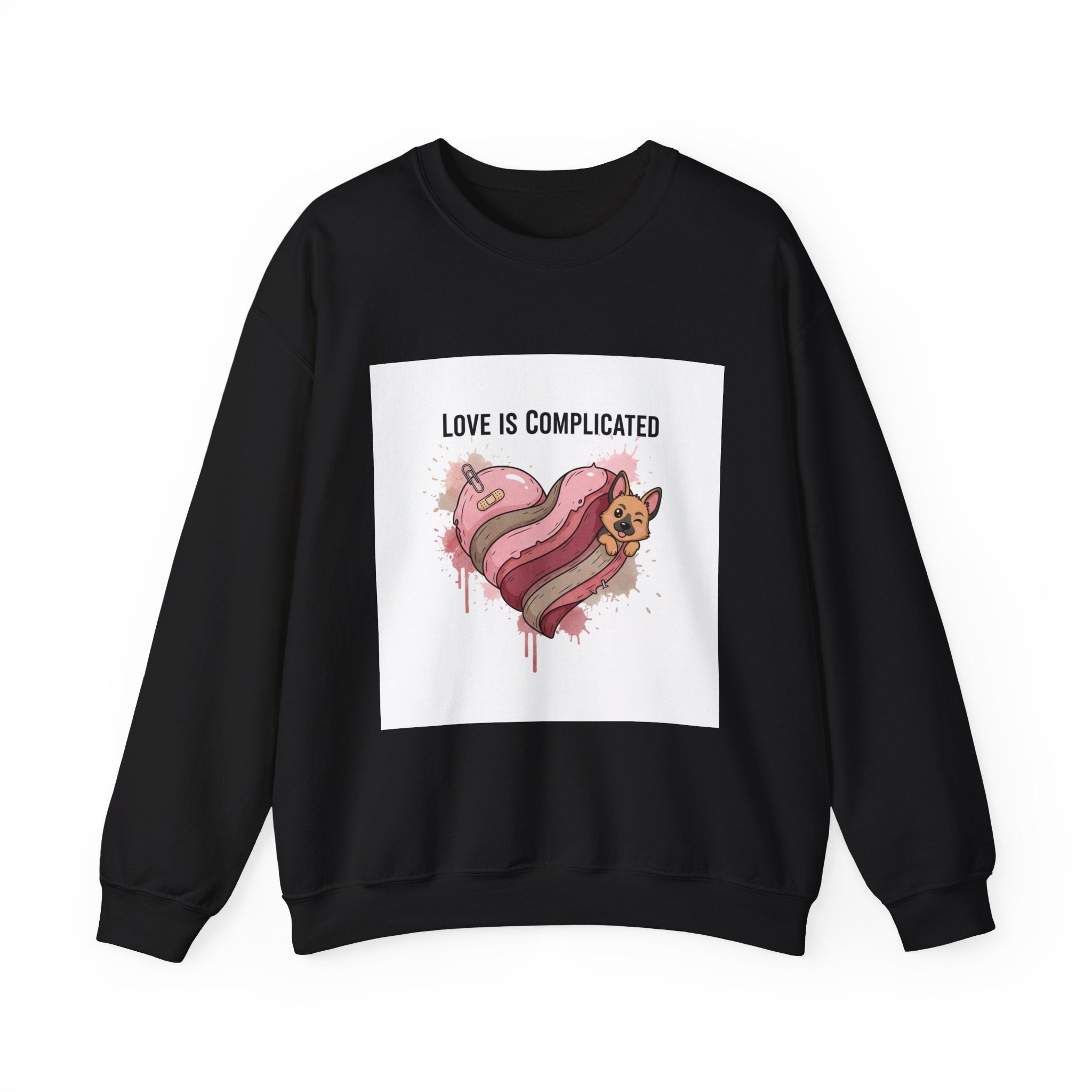 Love Is Complicated Heart Crewneck Sweatshirt | anti love, snarky Valentine
