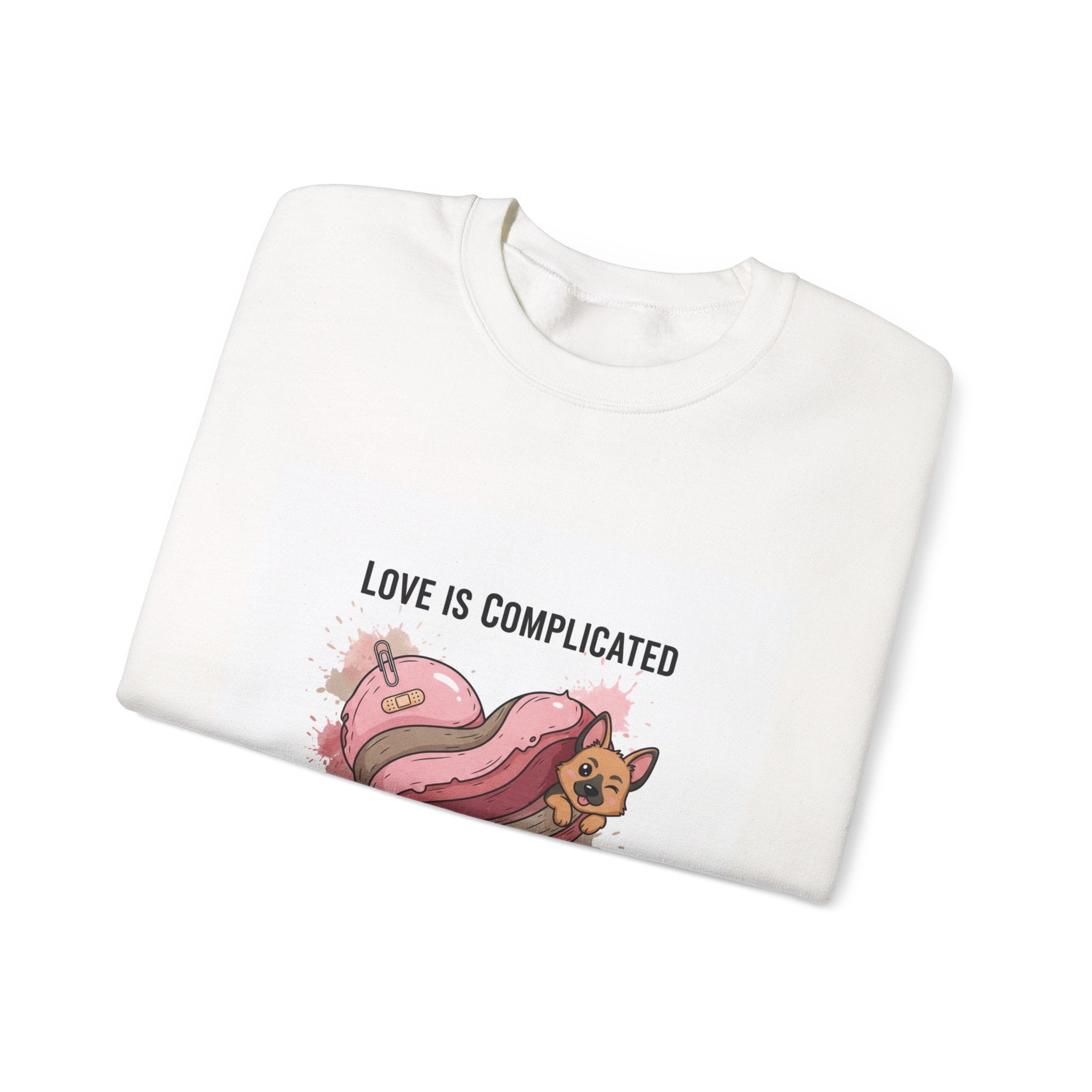 Love Is Complicated Heart Crewneck Sweatshirt | anti love, snarky Valentine