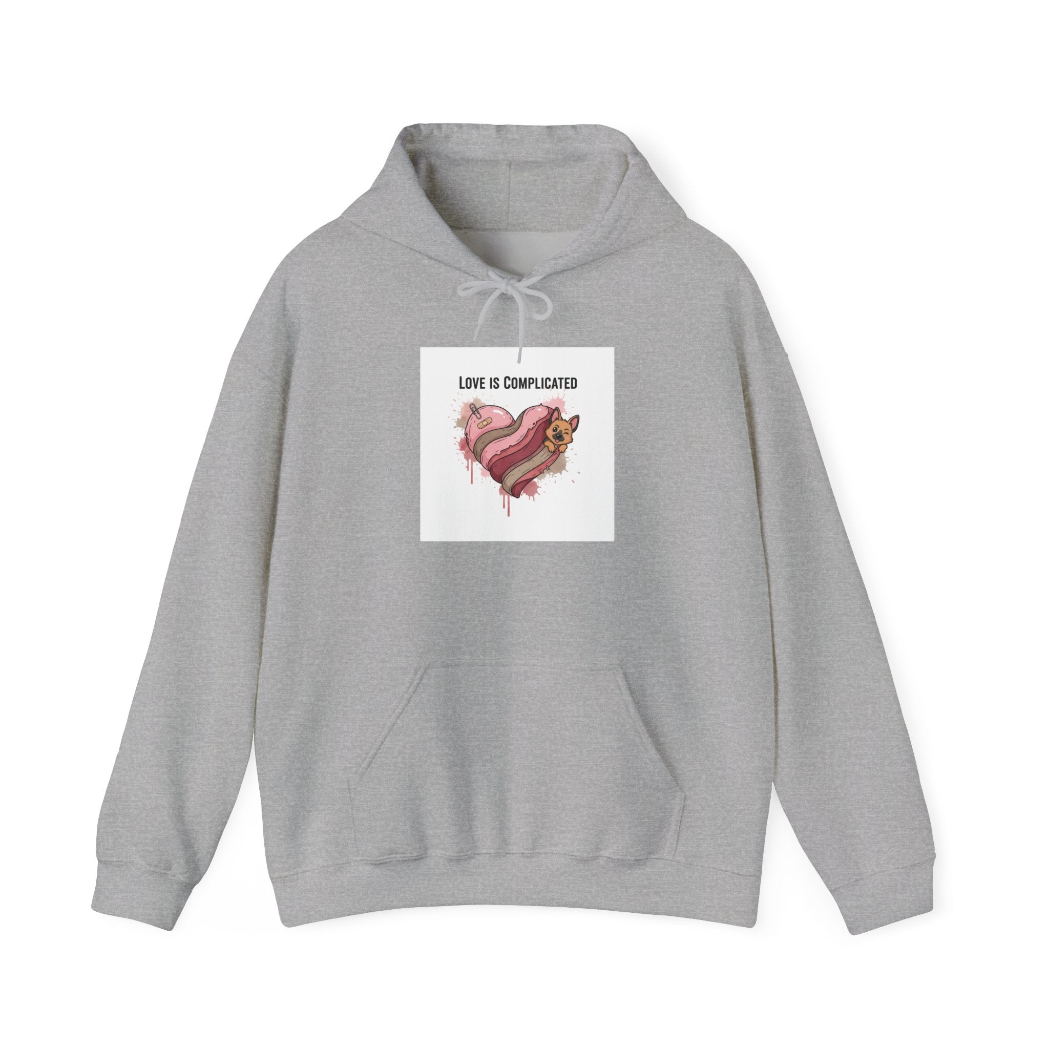 Love Is Complicated heart graphic Hoodie | anti Valentine, edgy heart design