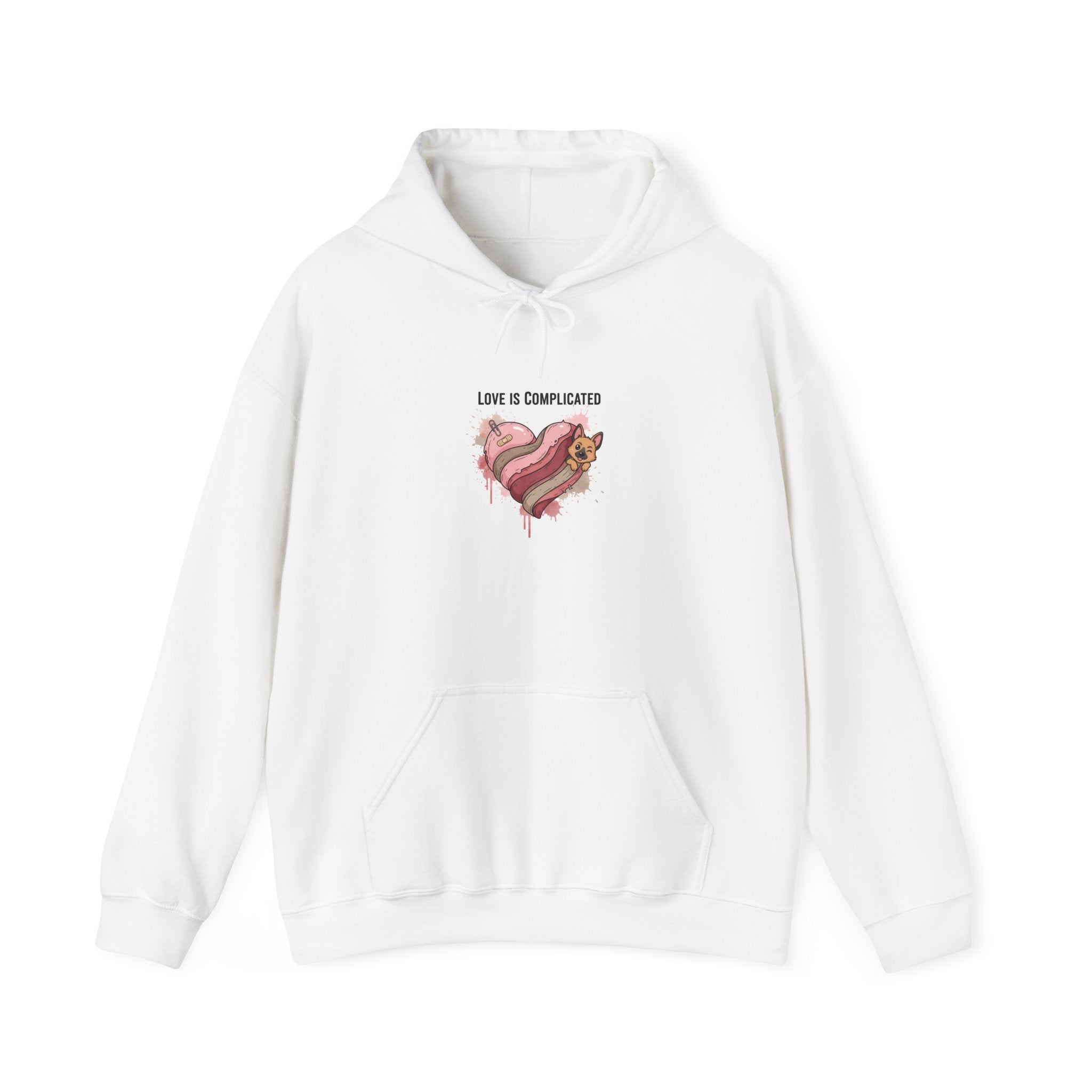 Love Is Complicated heart graphic Hoodie | anti Valentine, edgy heart design