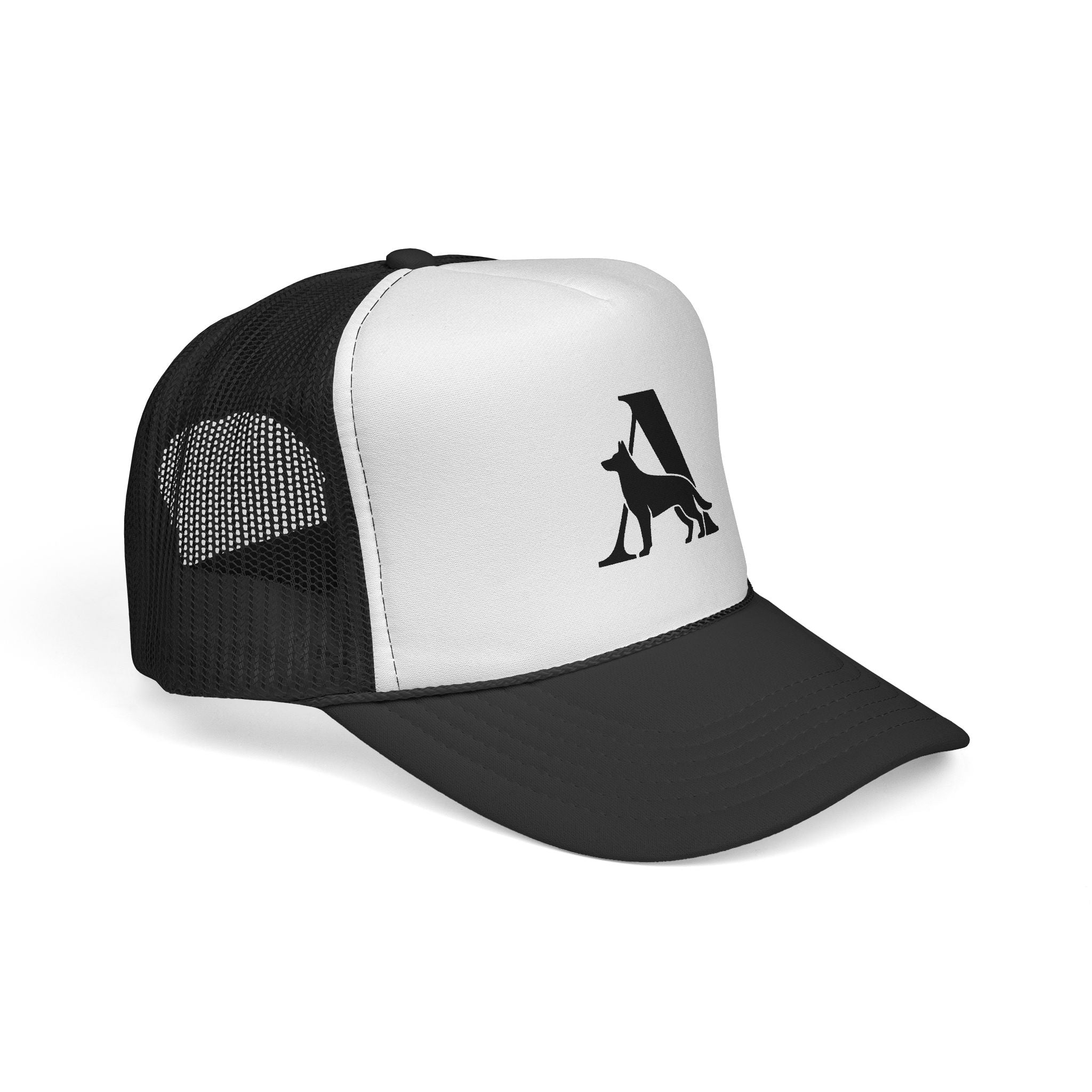 Aus Der Asche Trucker Hat with German Shepherd Silhouette — Dog Lover Cap
