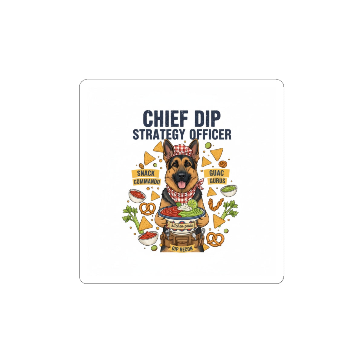 Chief Dip Strategy Officer Sticker | Game Day Blueprint, Snack Strategist