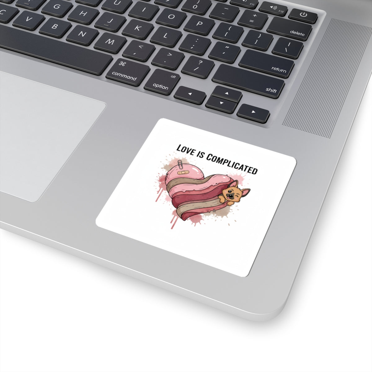 Love Is Complicated Heart Sticker | anti‑valentine, snarky heart design