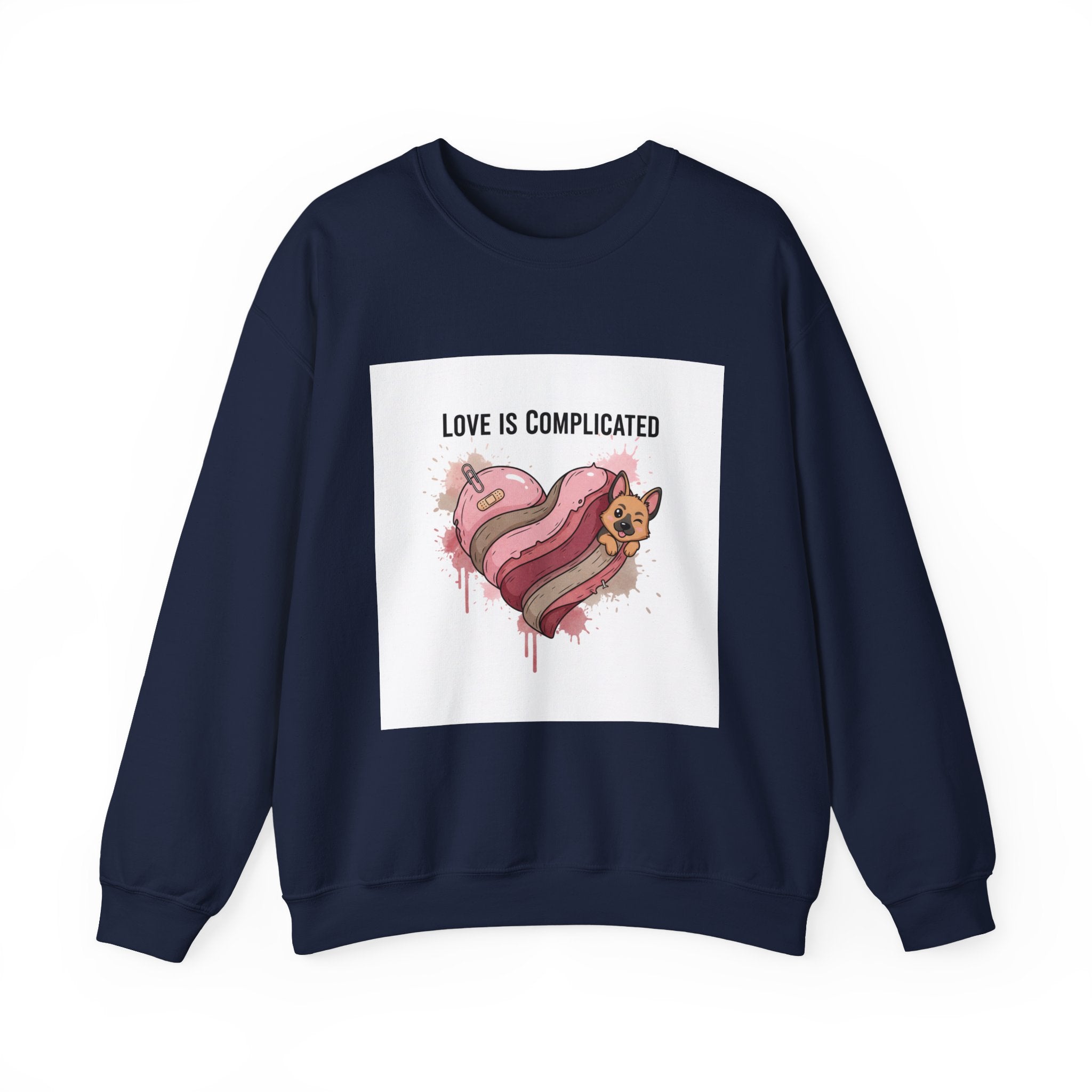 Love Is Complicated Heart Crewneck Sweatshirt | anti love, snarky Valentine